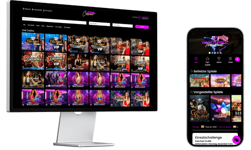 Screenshots of the Official Love Casino Website