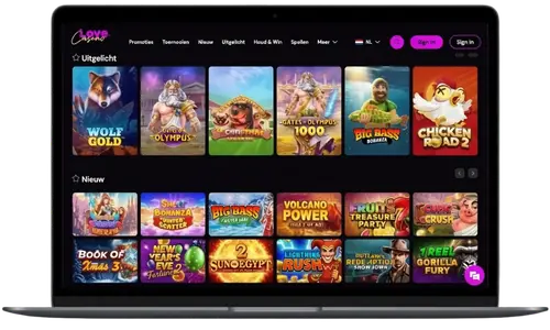 Lijst met casinospellen op de Love Casino-website